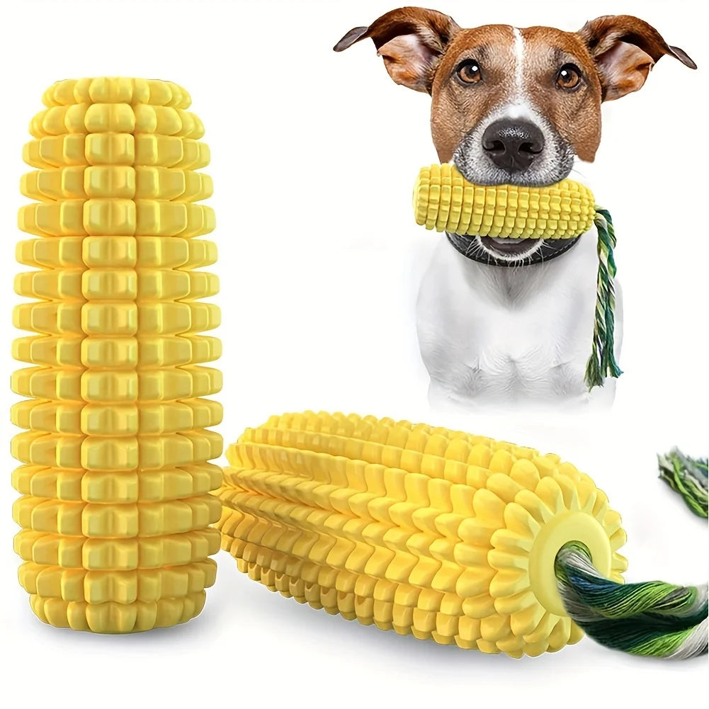 Corn Design Durable Dog Chew Toys With Knot Rope Tough Squeaky Dog Grinding Teeth Toys