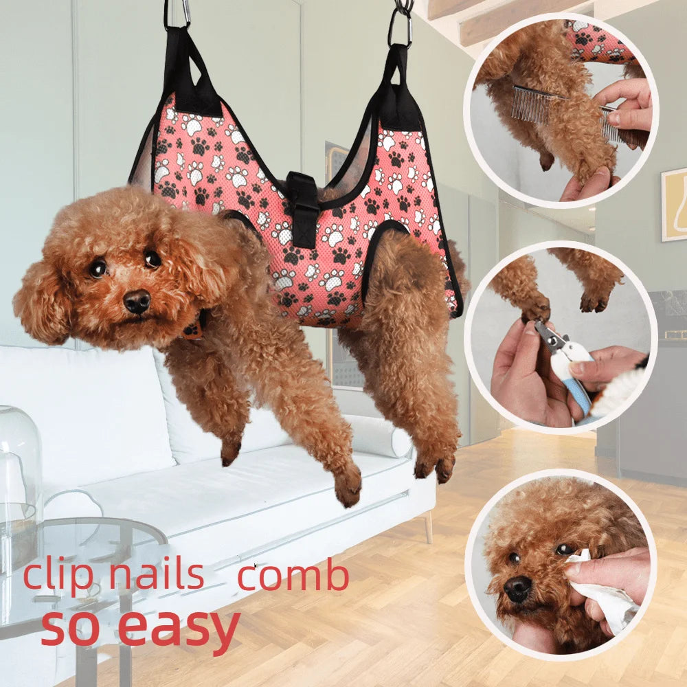 Deluxe Pet Grooming Hammock for Small to Medium Dogs-Easy Nail Trimming,Comfortable Resting,and Relaxing Pet Supplies for Home