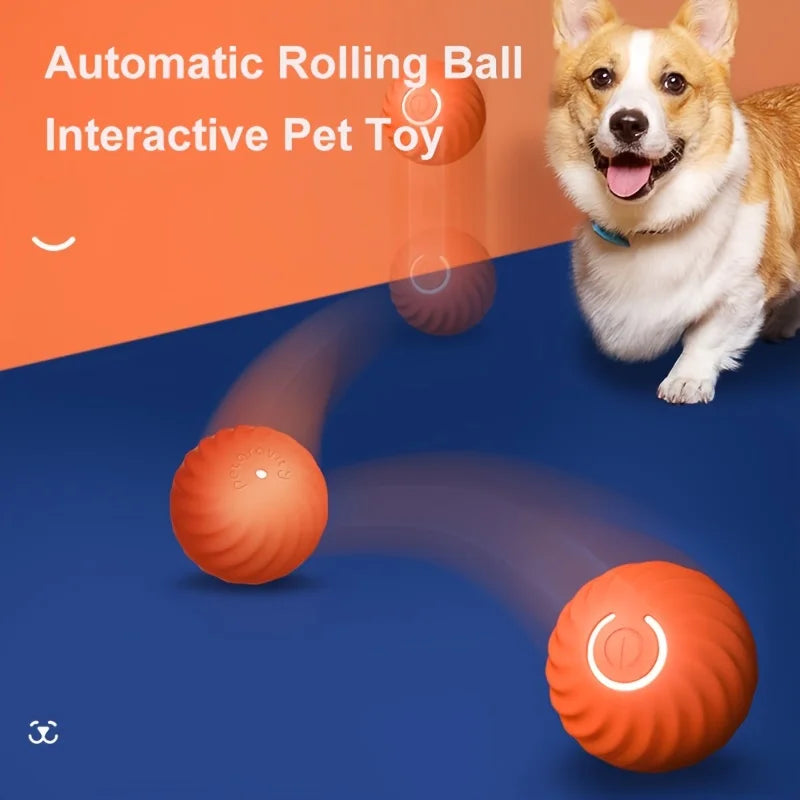 Dog Smart Bouncing Ball, Automatic Rolling Cat Ball Toy, Smart Kitten Electric Toy, Self Moving, Pet Training Dog/Cat Interactiv