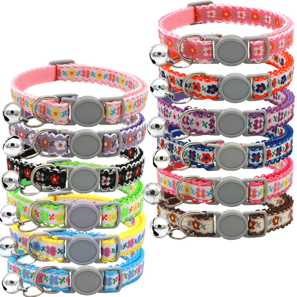 New product original pet flower dog cat lace safety buckle bell daisy collar collar collar collar