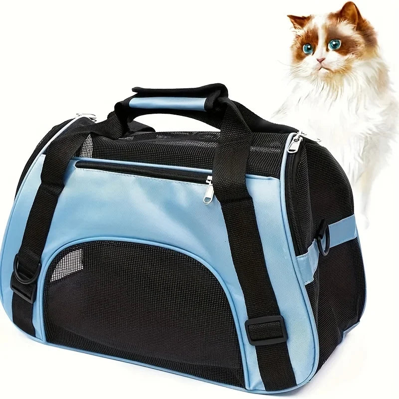 Pet Travel Bag, Breathable Outing Bag Cat Bag Portable Foldable Cat Carrier Pet Portable-For Cats&Small Dogs-Suitable for Travel